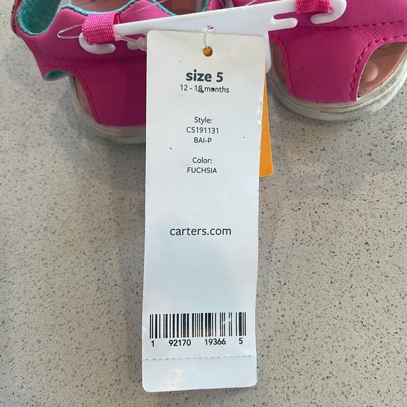 NWT Carter’s Everyday Unicorn Pink Sandals Size 5 - Picture 4 of 7